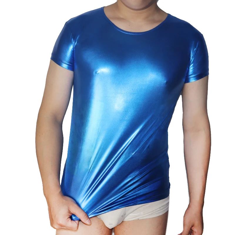 

Gay Faux Leather Singlet Mens Sexy Homme Cosplay Uniform Streetwear Night Stage Wear Top Party Clubwear Tight Shirt Costume