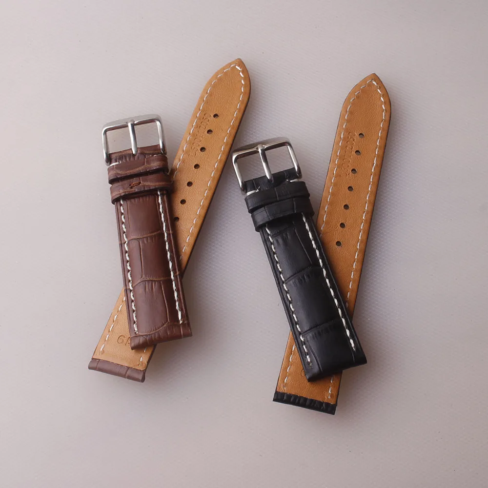 Ремешок для часов из натуральной кожи 19 мм коричневый |