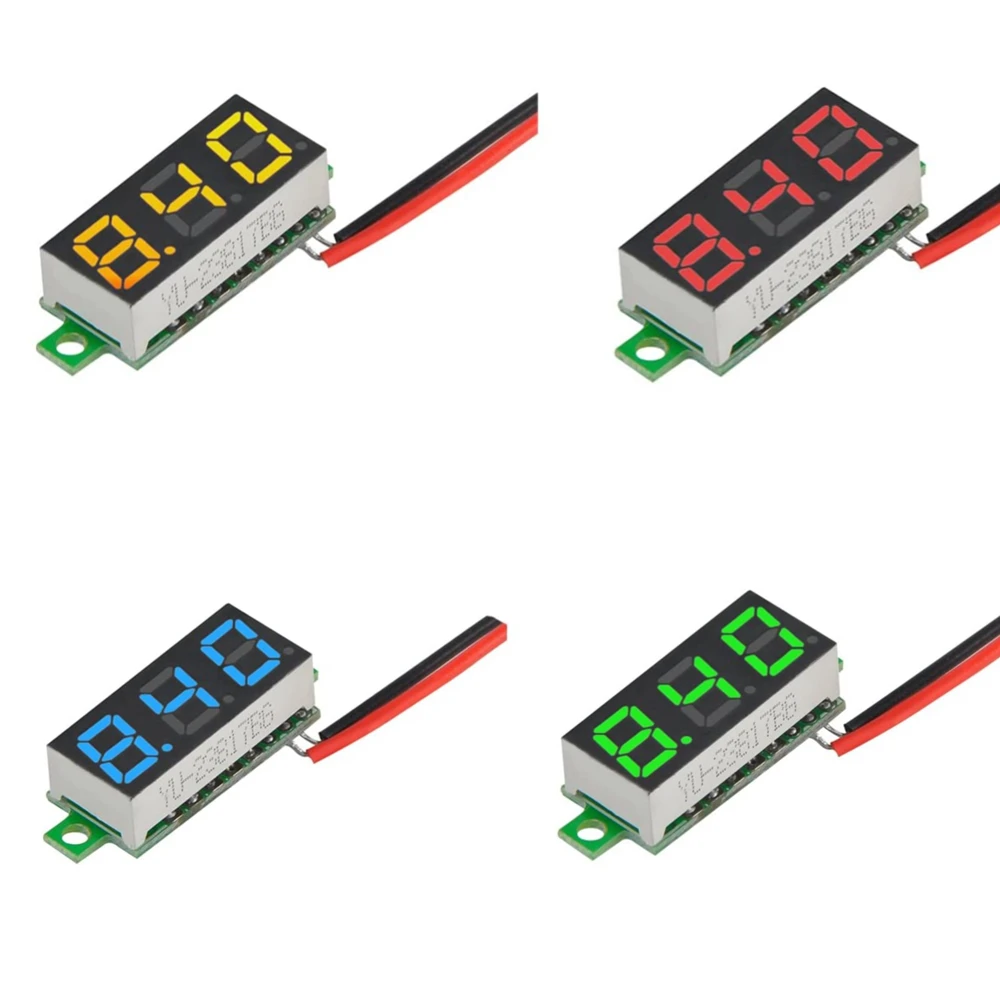 

0.28 Inch DC LED Digital Voltmeter 0-100V Voltage Meter Auto Car Mobile Power Voltage Tester Detector 12V Red Green Blue Yellow