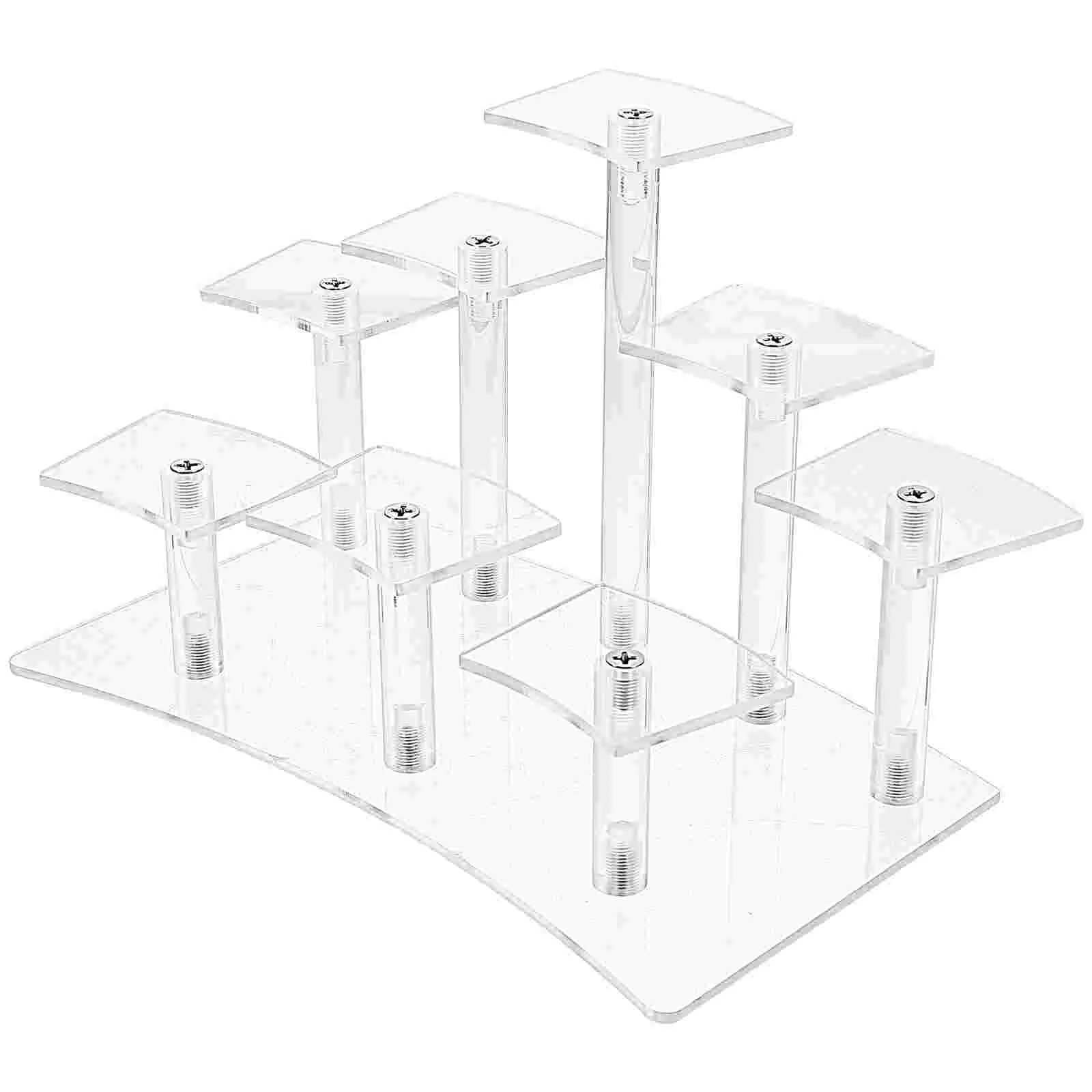 

Transparent Clear Figurine Display Rack Acrylic 8-step Models Toys Rack