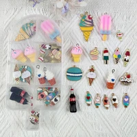 apeur mixed 36pcsbox popsicle ice lolly enamel metal charms ice cream resin pendants jewelry making diy keychain materials set