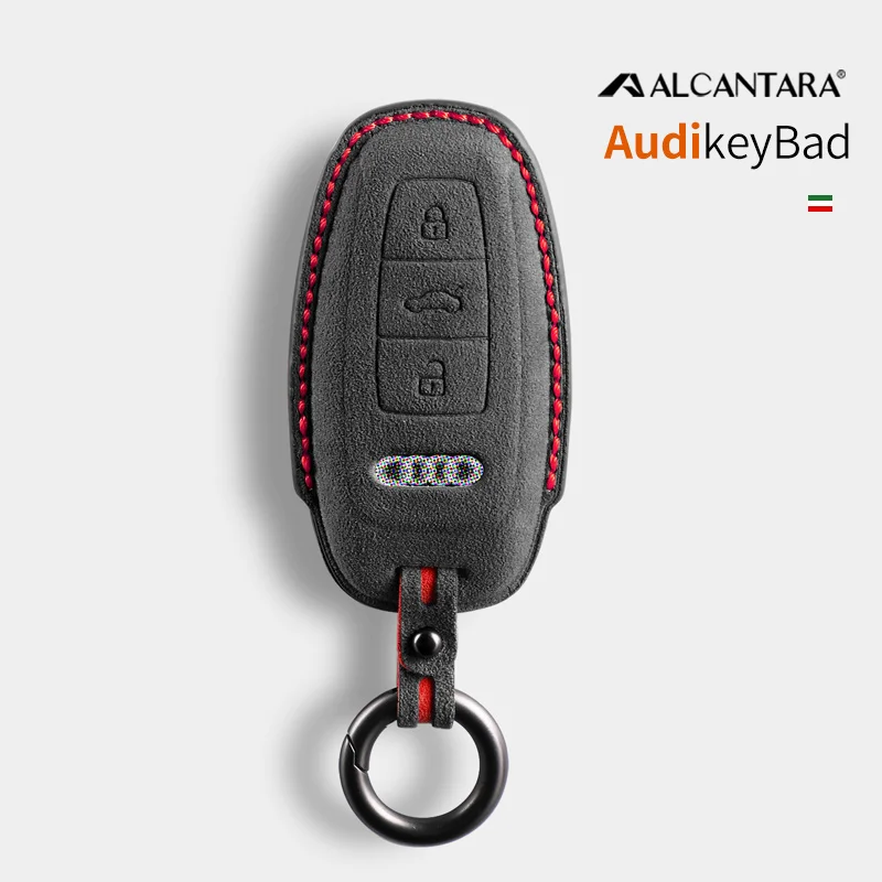 

Alcantara Wrap Car Remote Key Case Cover Fob Shell For Audi Q8 RSQ8 A6 C8 S6 RS6 A7 S7 RS7 A3 8Y A8 D5 4N RS E-tron GT Q4 Q7 4M