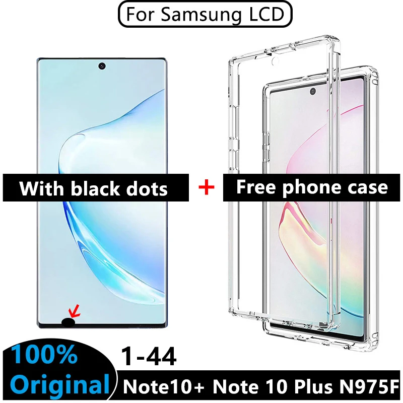 100% тест Note10 + ЖК-дисплей для SAMSUNG GALAXY Note 10 Plus N975 N9750 дисплей с сенсорным цифровым преобразователем в сборе Φ n976b с черными точками N10 +
