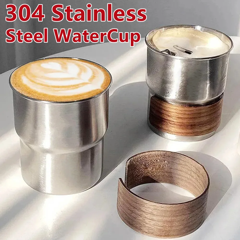 300 мл американская кофейная чашка из нержавеющей стали портативная и с крышкой