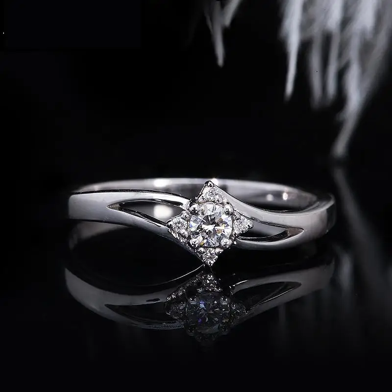 

Кольцо с муассанитом для женщин, изящное свадебное украшение, Подарок на годовщину, белое золото 14 к