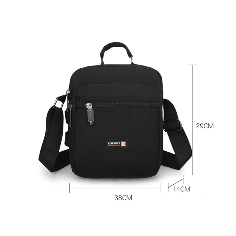 Повседневная сумка через плечо для мужчин нейлоновая сумка-мессенджер с боковым