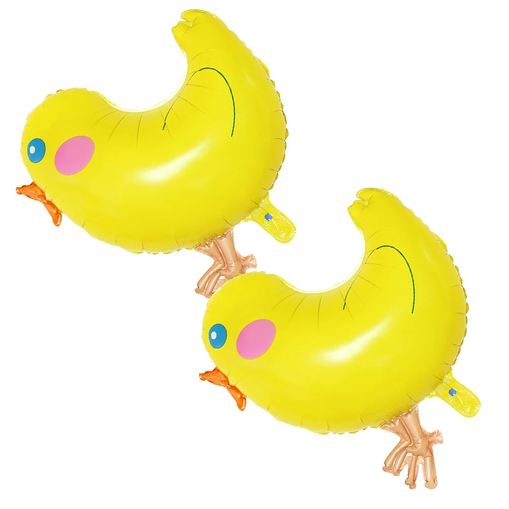

2pcs Cartoon Aluminium Balloons Poult Pattern Balloons for Birthday or Holiday Party