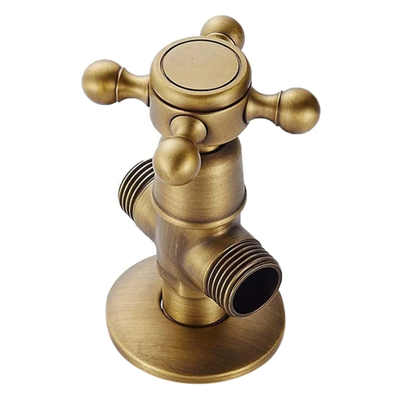 

Brass Faucet Interface, Antique 3-Way Angle Valve, Bathroom Hot And Cold Water Sealing Valve Bathroom Accessories