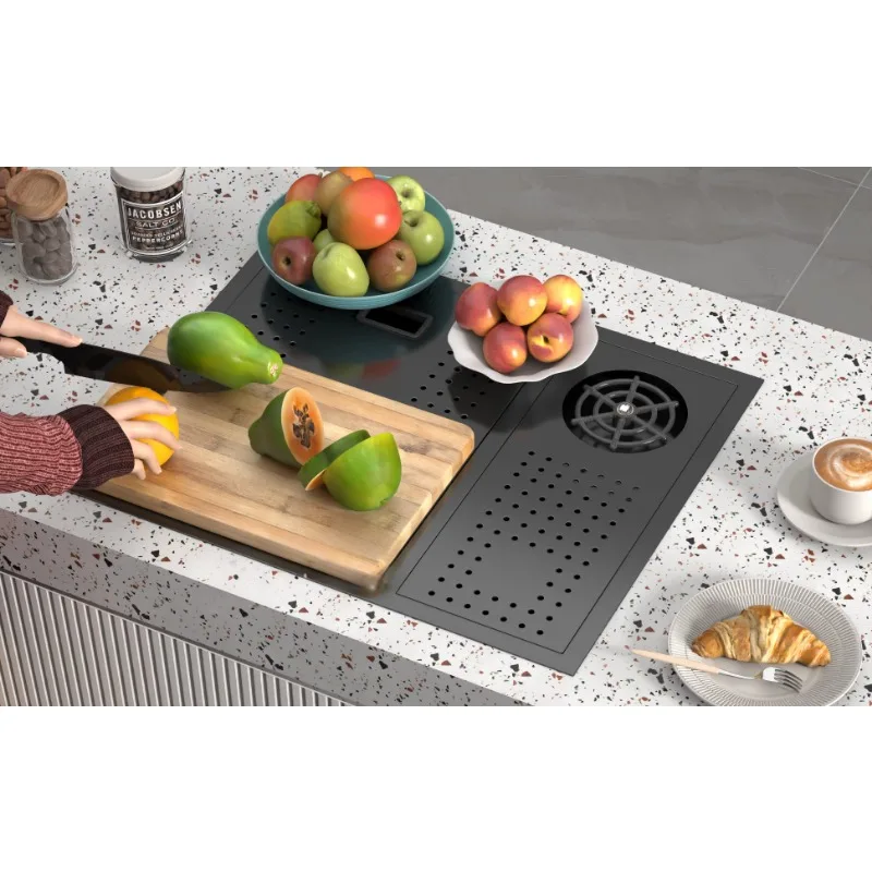 Скрытая Черная кухонная раковина скрытая Одиночная чаша из нержавеющей стали