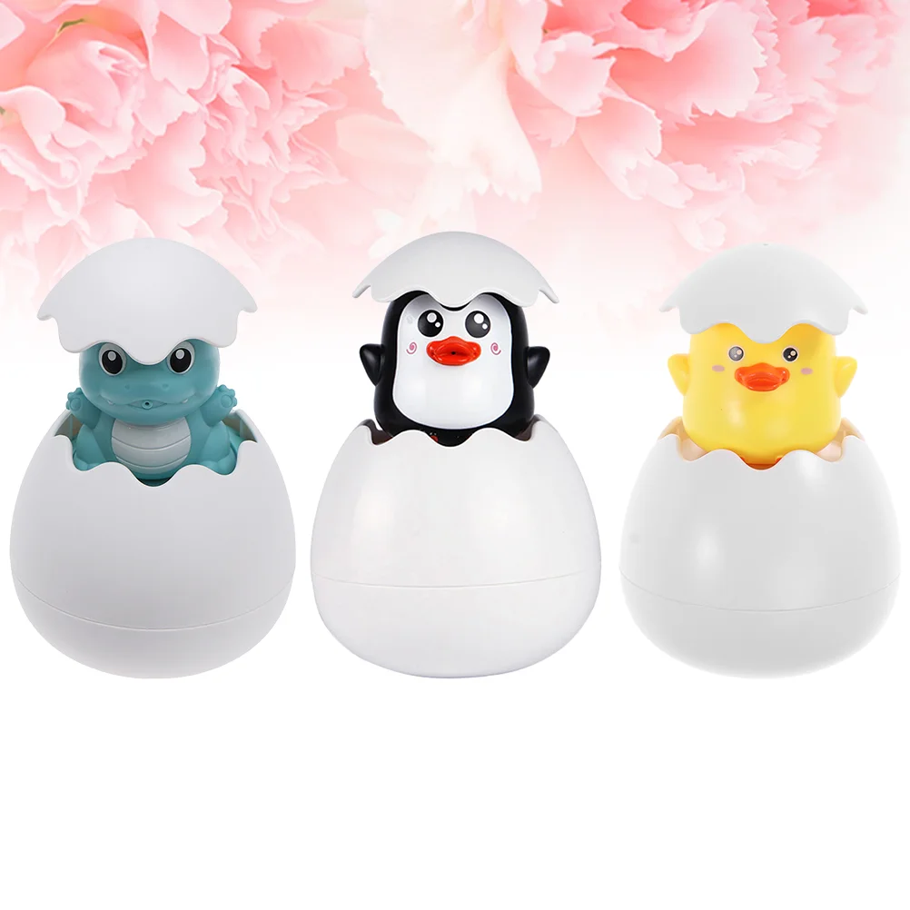 

3pcs Kids Bath Toys Squirt Egg Adorable Sprinkling Toys Water Shower Tub Floating (Penguin Duck for Random Color)