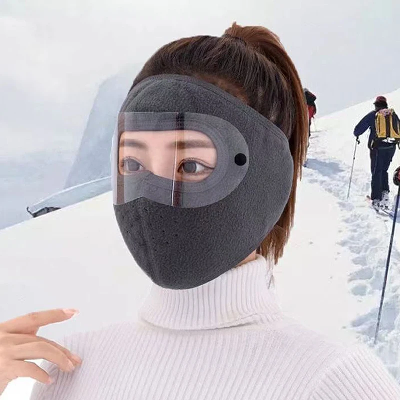 Ветрозащитная и теплая маска для лица верховой езды флисовая зимняя