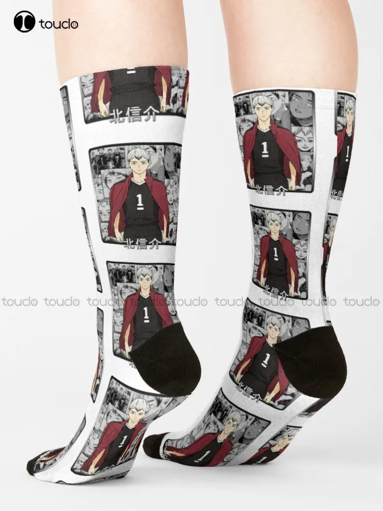Shinsuke Kita Inarizaki манга коллаж Аниме Haikyuu носки белые футбольные Носки Удобные Лучшие