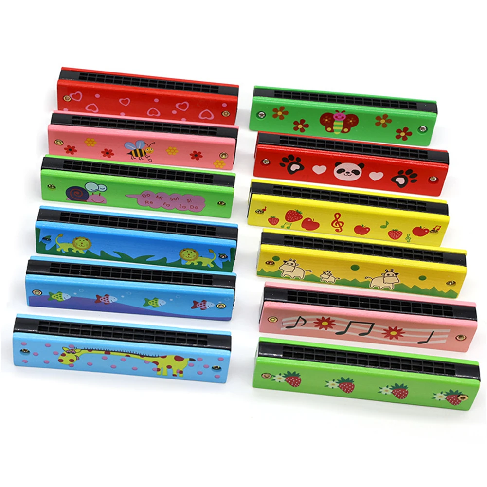 

16 Holes Wooden Harmonica For Children Toys Musical Instruments Woodwind Mouth Harmonica Melodica Accessories Wholesale