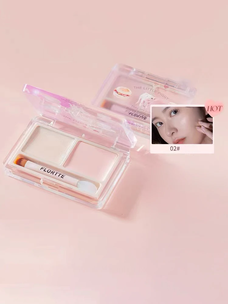 

Two-tone Highlighter Cream Brighten Cheek Silkworm 3d Contour Palette Matte Shimmer Concealer Full Coverage Face Makeup Cosmetic