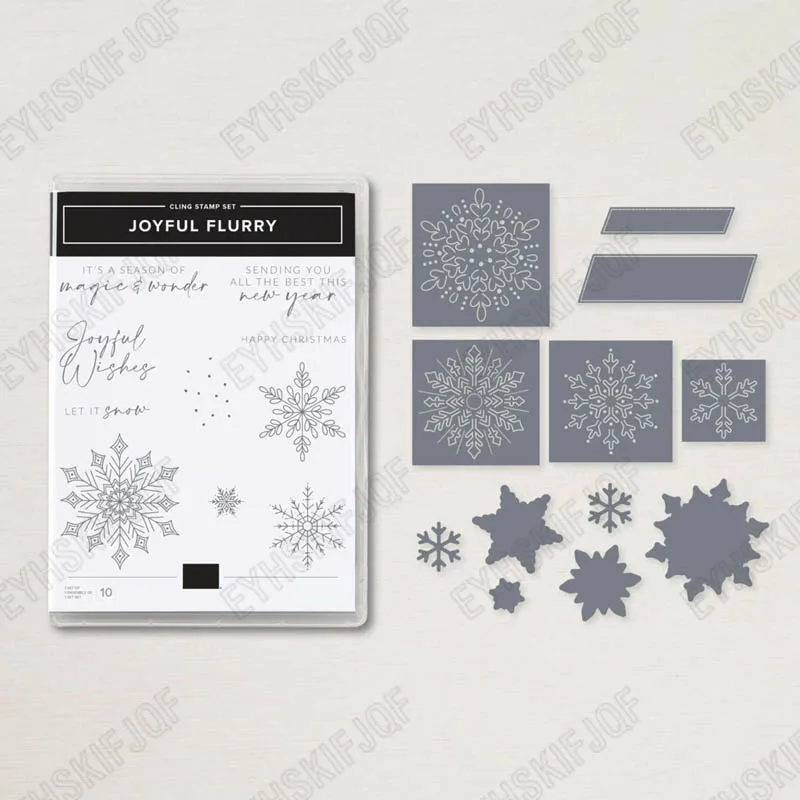 

Square Snowflake Stamps And Dies New Arrival 2022 Scrapbook Diary Decoration Stencil Embossing Template Diy Greeting Card