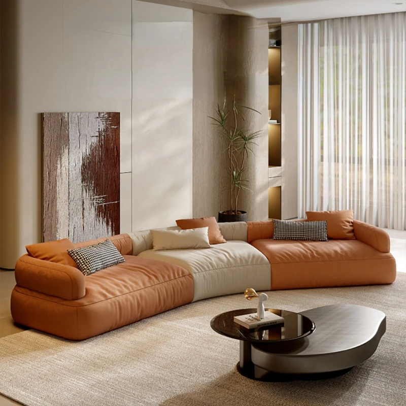 

European Living Room Sofa Nordic Pillows Minimalist Floor Floor Couch Lazy Individual Upholstered Muebles De Hogar Furniture