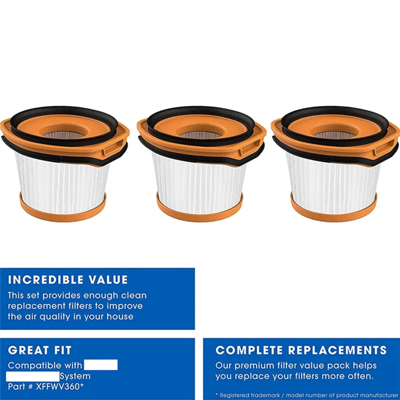 6 шт. сменные фильтры для беспроводного пылесоса Shark Wandvac System WV360 WS620 WS630 WS632 по