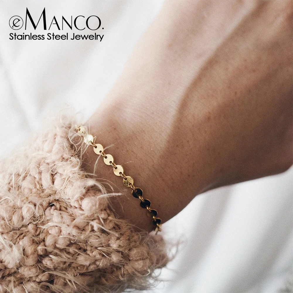 eManco 316 Stainless Steel Adjustable Ankle Bracelets for Women Best Friend Dainty Bracelet Wholesale Jewelry