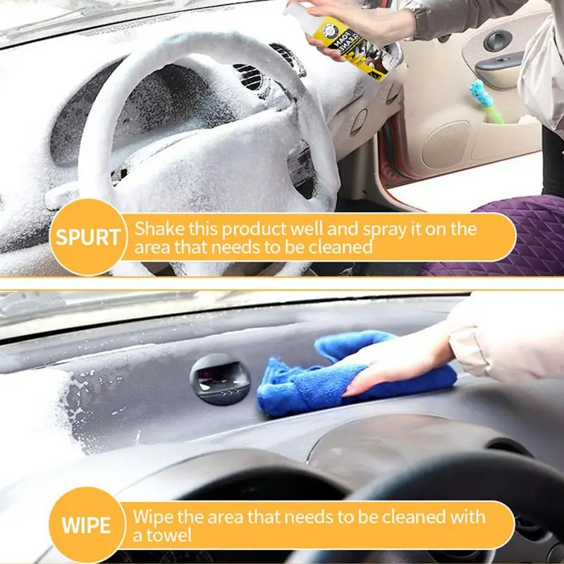 

Car Leather Cleaner Universal Auto UV Protection Foam Cleaning Spray Liquid Wax Polish Plastic Restore Renovator Conditioner