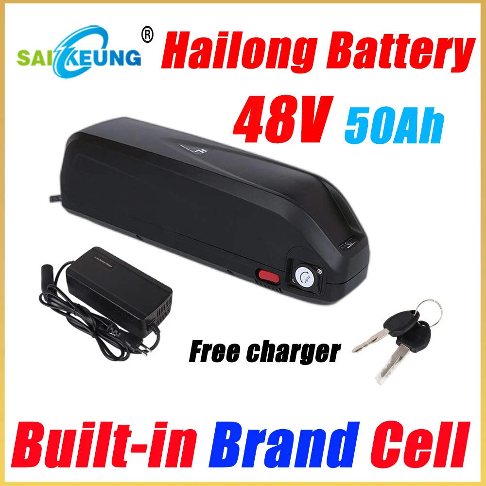 

48v 20am (2000w) 50ah Lithium Battery Hailong 36v Batterie Bafang 500-3000w 72v Bateria Para E Bike Eletrica 40ah Akku 52v 30ah