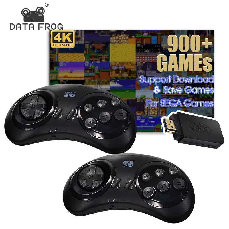 

DATA FROG USB Wireless Handheld TV Video Game Console Build In 10000 Games 4k HDMI-Compatible Retro Game Console for SEGA/FC/GBA
