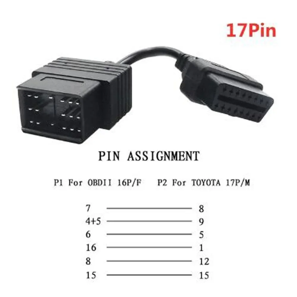 

Кабель-адаптер OBD2 для Toyota 17-контактный разъем «папа» на 16-контактный разъем OBDII для Toyota 22-контактный кабель ODB2 для TOYOTA