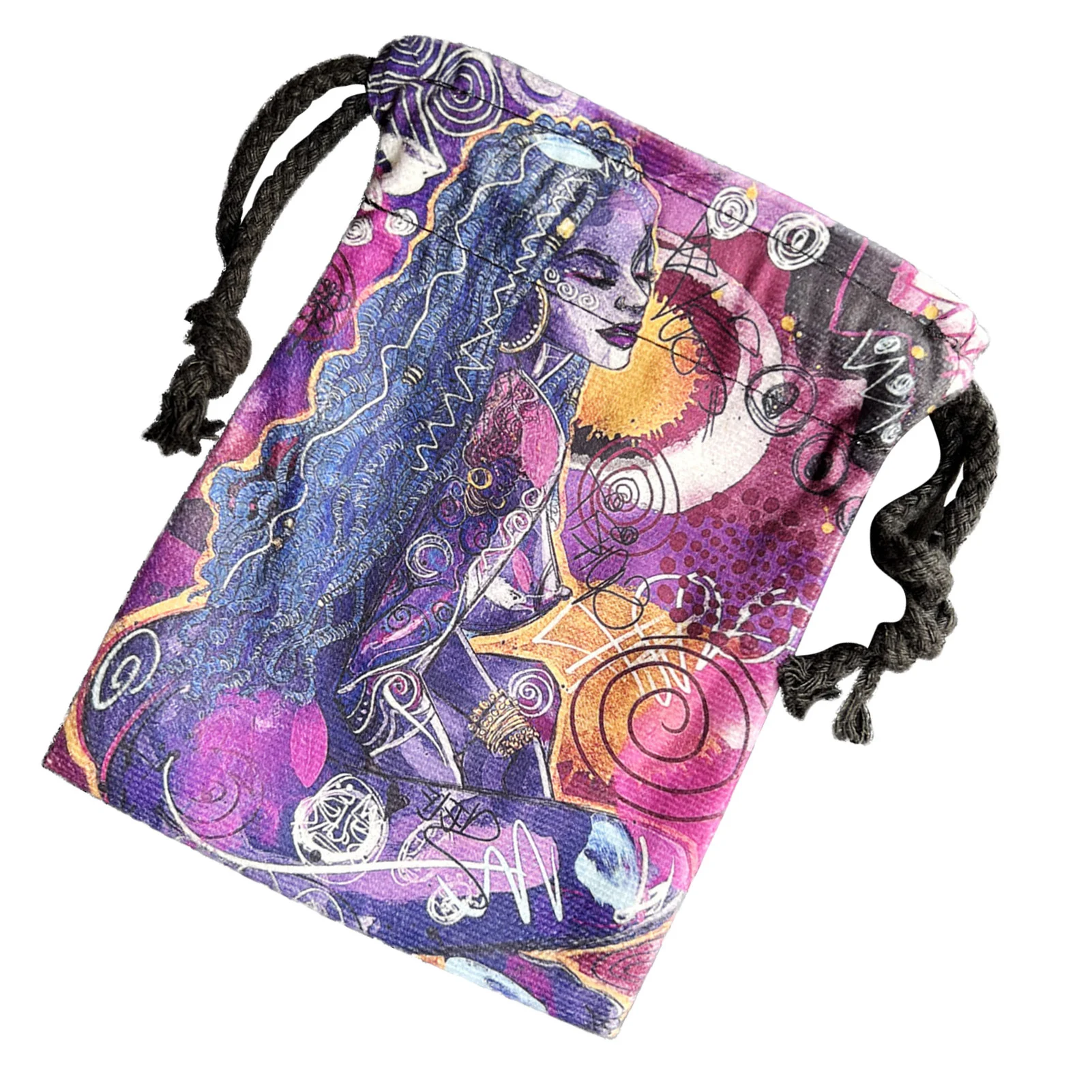 

Бархатная сумка для хранения карт и Таро, двусторонняя бархатная сумочка на шнурке с принтом, мешочек для таро и игральных костей, мешочек д...
