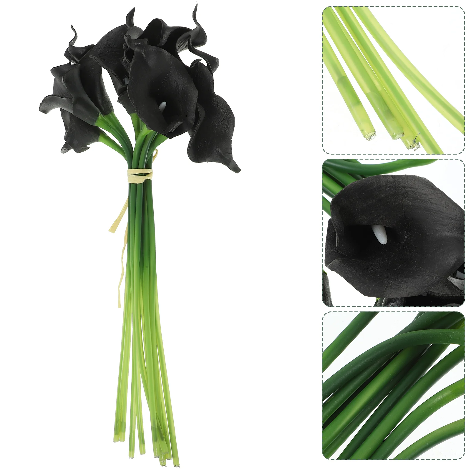 

10 Pcs Artificial Bouquet Flowers Home Decors Indoor Plastic Kit Faux Black Picks Simulation Household Layout