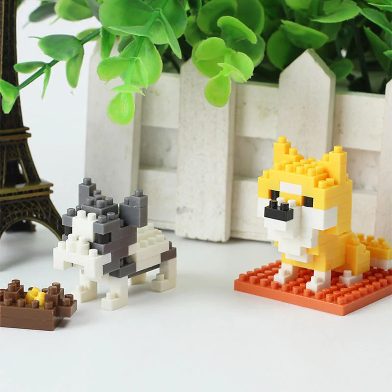 

DIY модель животного, мультяшный пазл, мелкие детали, строительный блок, игрушка, собака, жираф, набор, детский подарок для начальной школы