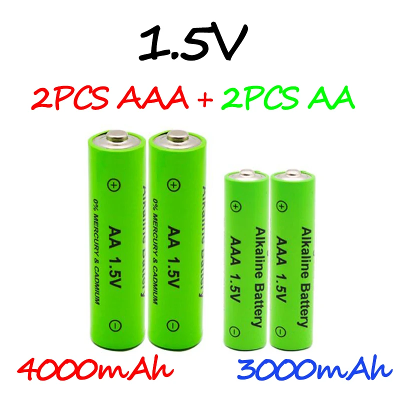 BTVYOK 1.5V AA 4000mAh+1.5V AAA 3000mAh rechargeable battery remote control toy light large capacity long life