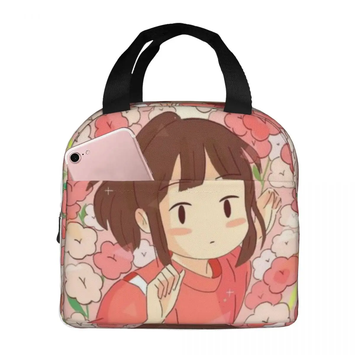 Spirited Away Lunch Bag Portable Insulated Oxford Cooler Anime Studio Ghibli Thermal Food School Lunch Box for Women Children