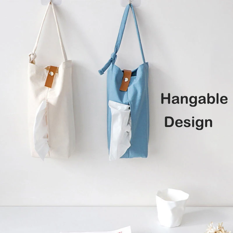 

Japanese Style Paper Tissue Box Canvas Hanging Car Tissue Bag Case Home Napkin Paper Container Paper Towel Napkin Case Pouch