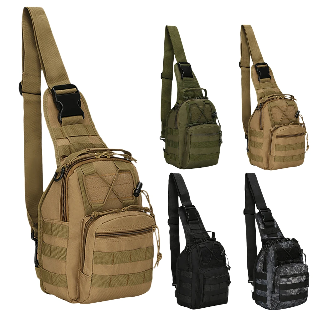 

Casual Chest Bags Hiking Trekking Climbing Sports Shoulder Bags Molle Crossbody Bags 600D Nylon EDC Pack Camping Hunting Daypack