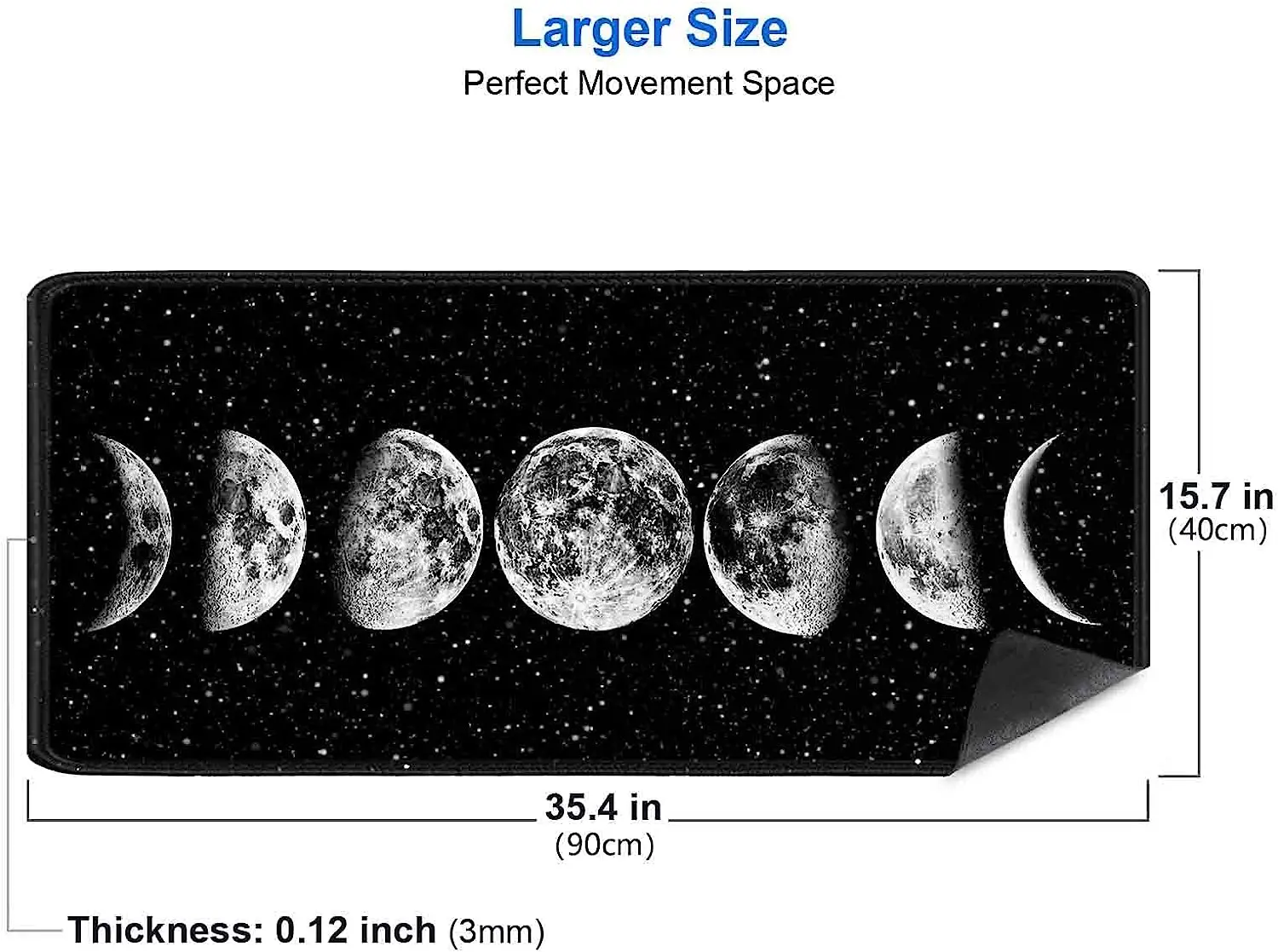 Большой коврик для мыши Moon 35 4x15 7 Настольный мужчин полноразмерный XL расширенный