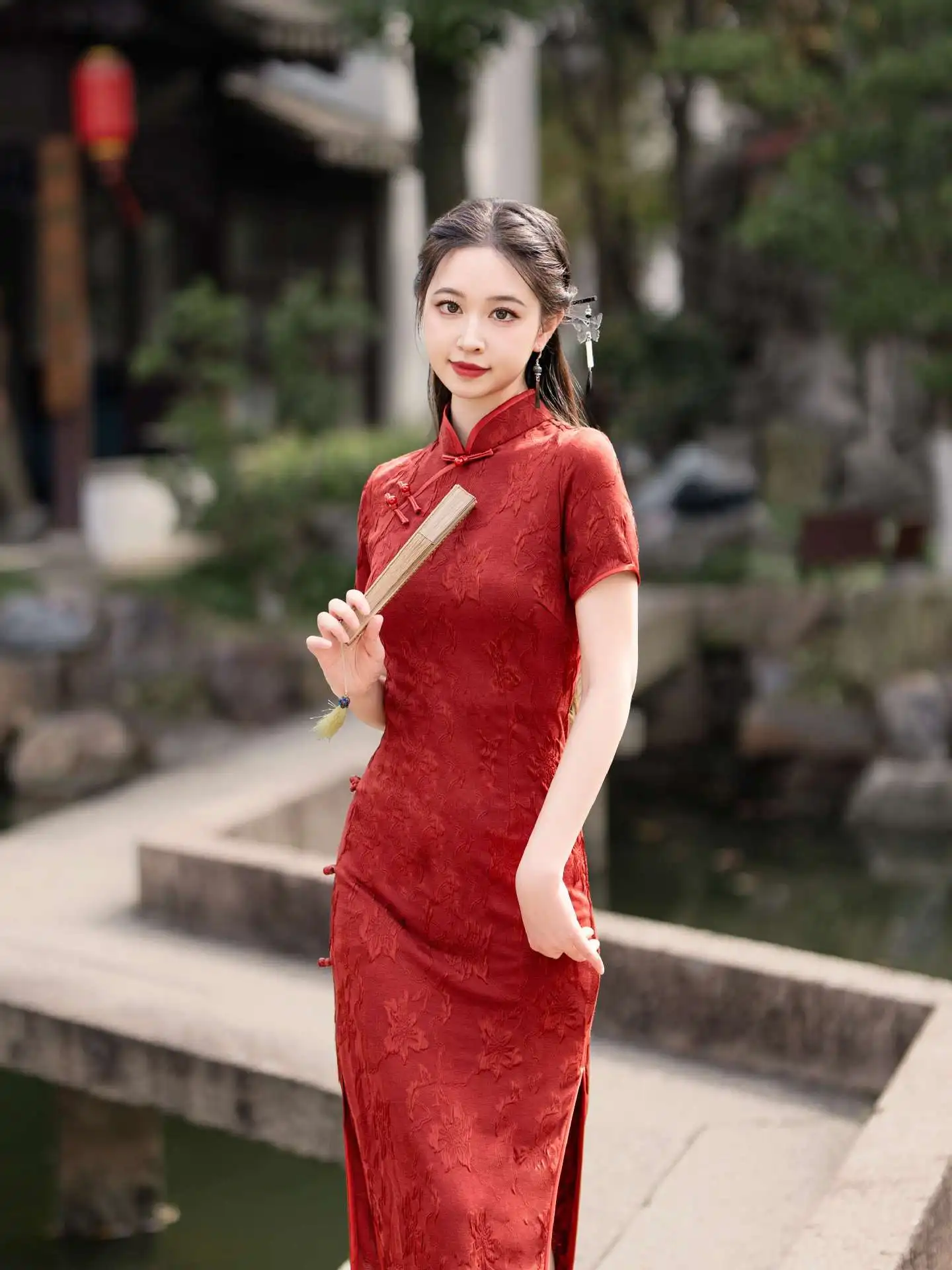 Красный Cheongsam 2024 весна/лето новое свадебное платье Qipao обручальное китайское