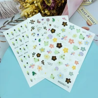new colorful summer flower pattern nail stickers self adhesive transfer stickers 3d slippery diy stickers decoration