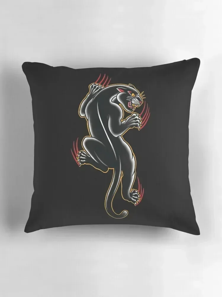 Традиционная татуировка иллюстрация пантеры декоративная подушка роскошная