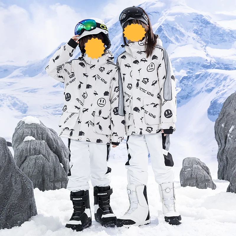 New Children's  Ski suit Wear Snow Suit Snowboarding Clothing Windproof Waterproof Winter Outdoor Costumes For Boy's and Girl's