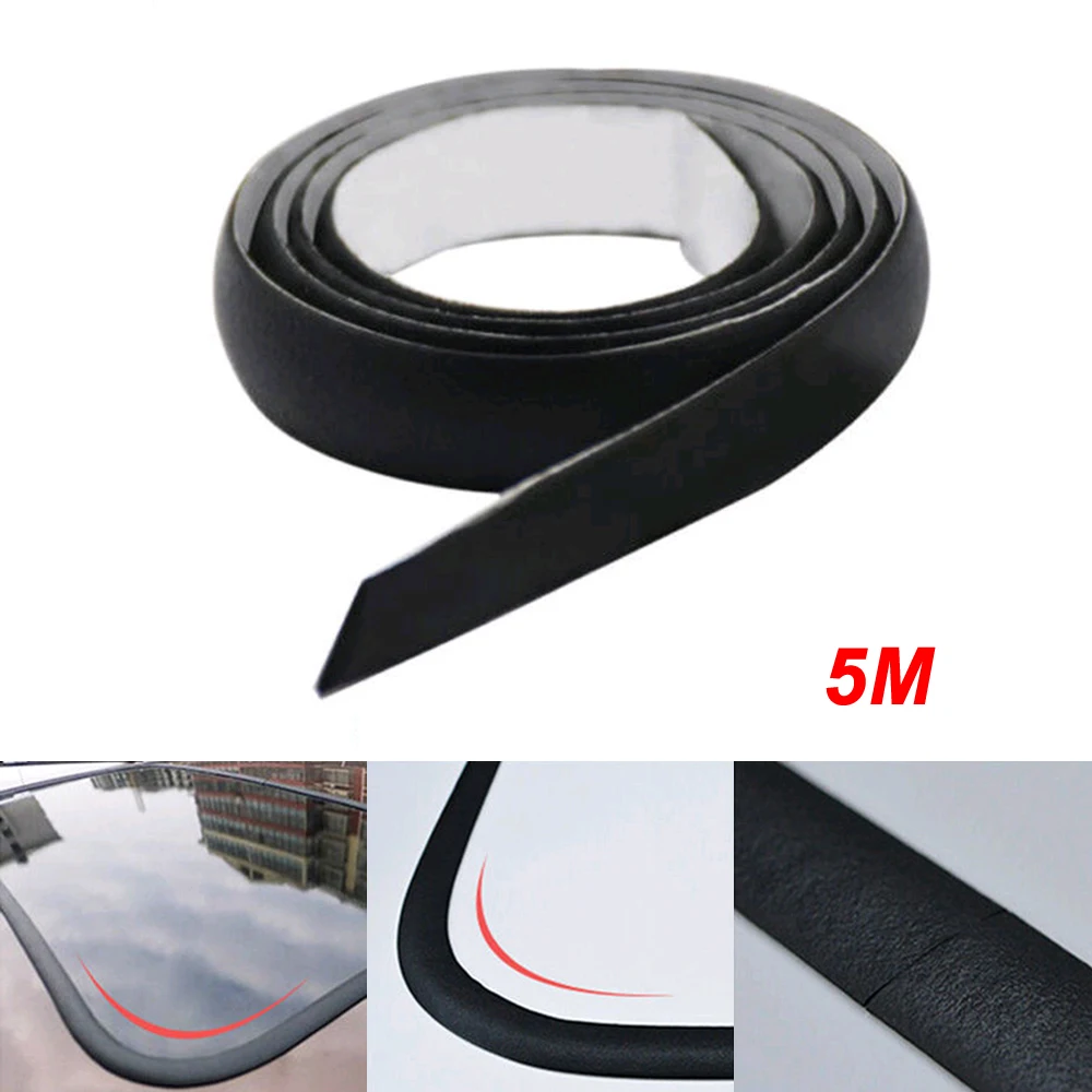 

5M Black Rubber Seal Weather Strip Trim For Car Front Rear Windshield Sunroof Triangular Window Edge Weatherstrip Universal