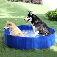 Foldable Round Swimming Pets Pool Bathtub for Dog and Cat Eco-Friendly Pet Sprinkler Pad Dog Cats Washer Dog Water Beds