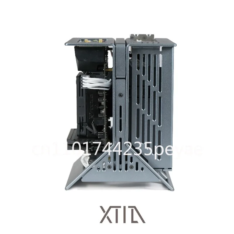 Фото Корпус XPROTO-Mini XTIA ITX, открытый, 1U, с вертикальной установкой, полностью алюминиевый, с ручкой для переноски №4