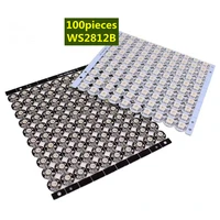 100 pieces ws2812b ws2812 led chip heatsink with pcb 5v 5050 rgb ws2811 ic ingebouwde pixels modules