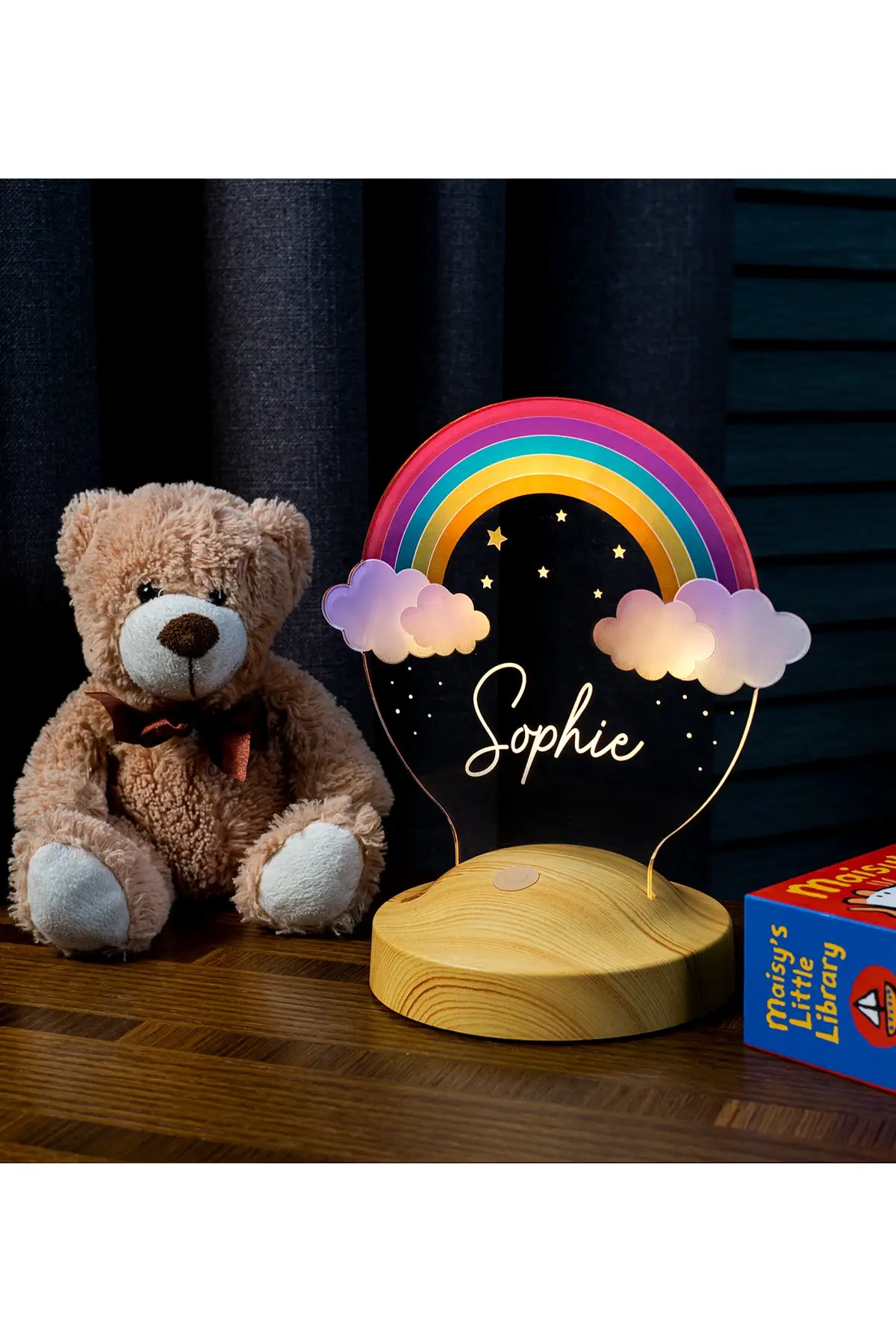 

Colorful printed Rainbow birthday gift Led lamp night light personalized design custom design