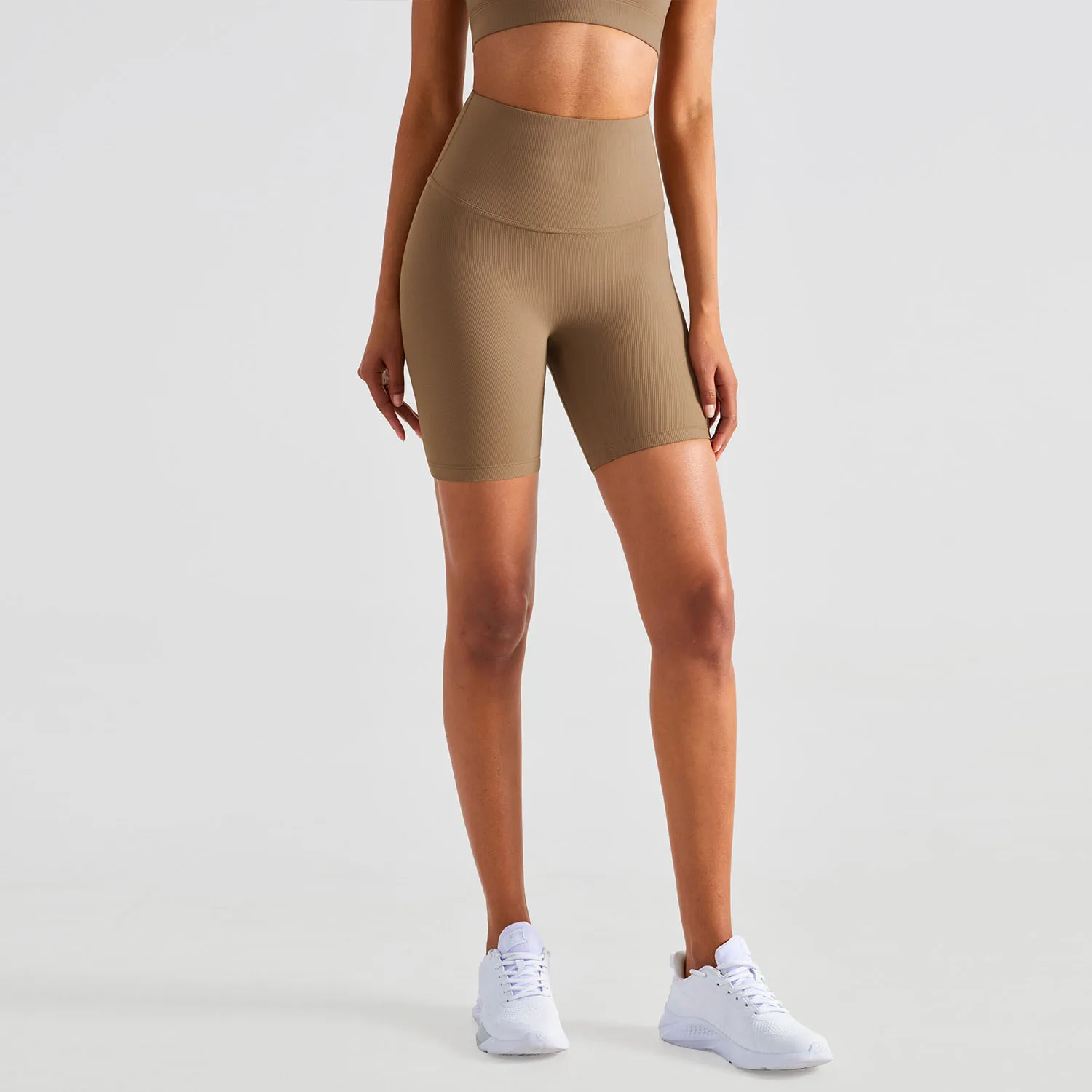 RIB Lulu Workout Gym Biker Shorts Women Anti-sweat High Waist  Sport Shorts Fitness Running Training Wear