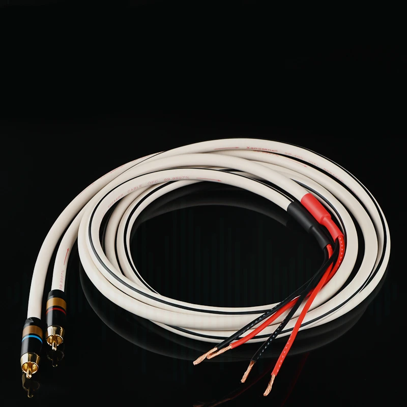 Hifi 13 AWG OFC медный динамик на 2 штекерных сабвуферных кабеля Rca 1 пара активных