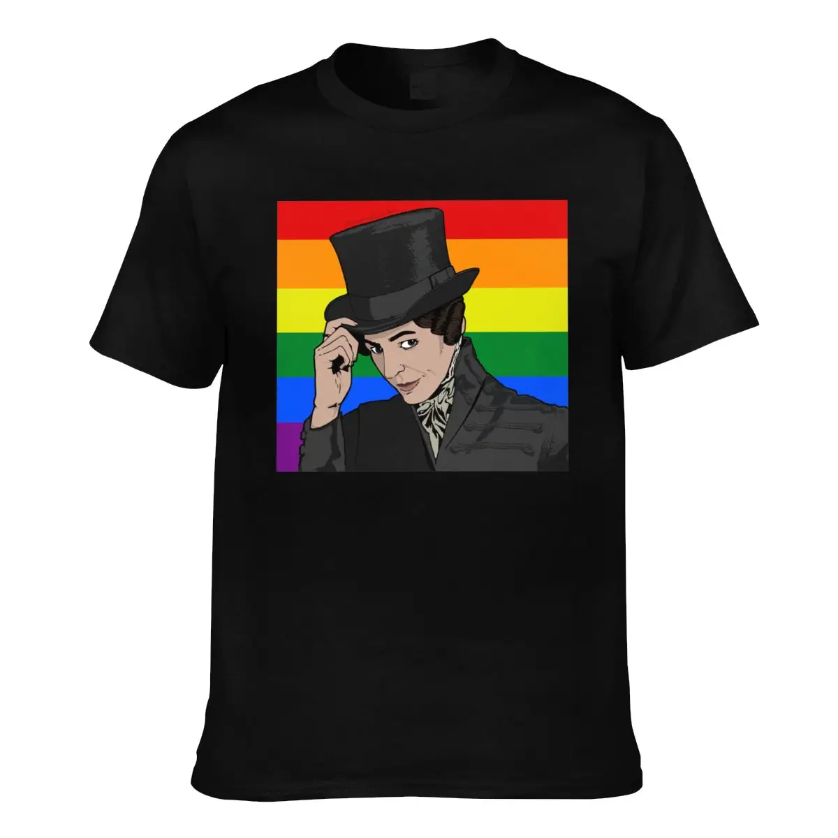 

Man T Shirt Gentleman Jack Pride Cool T Shirts lister sister topcoat pride rainbow Premium Tshirt Round Neck Tees