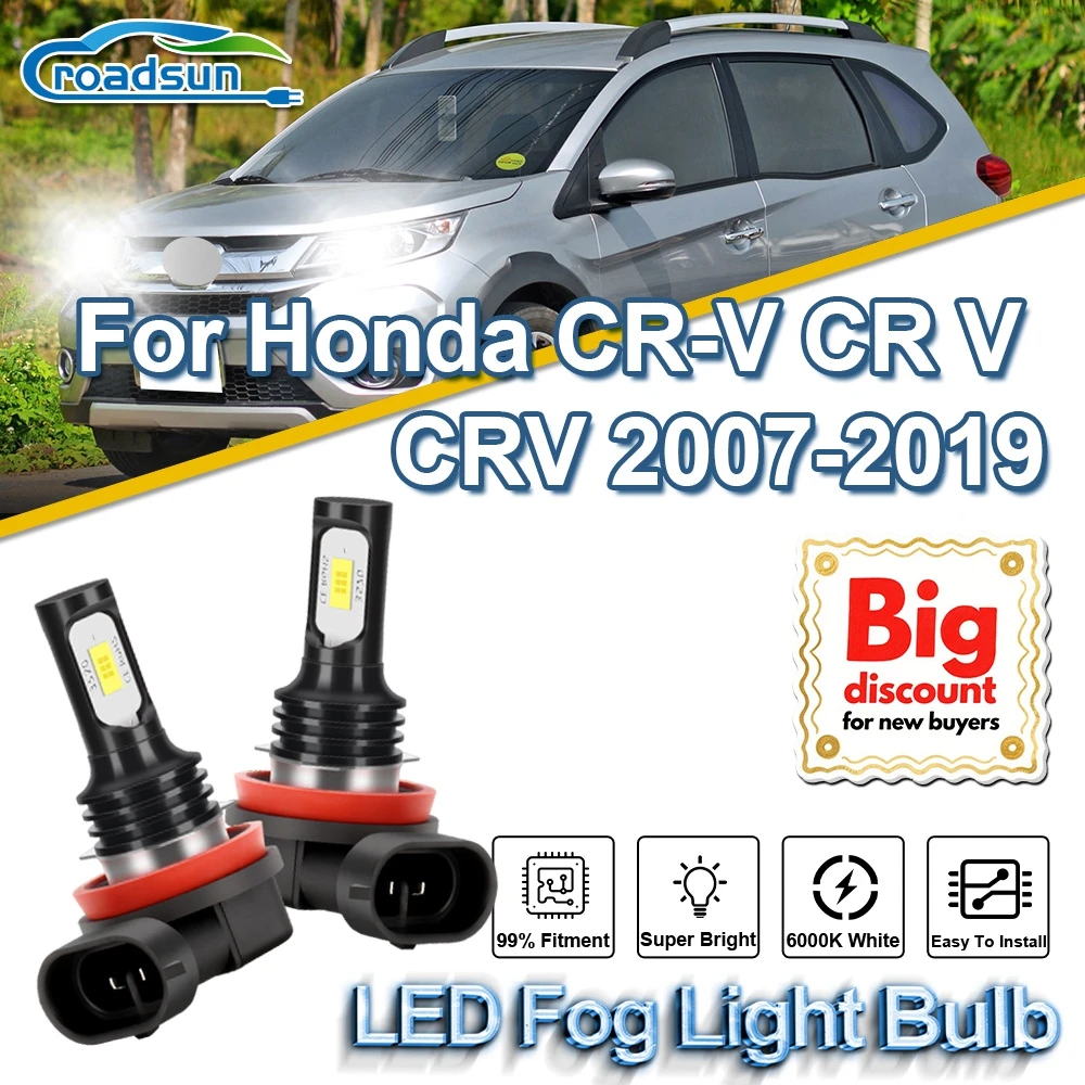 Фото ROADSUN Canbus светодиодные противотуманные фары, ампулы противотуманных фар для Honda CR-V CR V CRV 2007 2008 2009 2010 2011 2012 2013 2014 2015-2019 №1