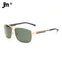 jm polarized sunglasses rectangle men square double bridge metal frame uv400 pn2070