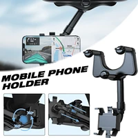 new car mobile phone holder universal rotatable retractable abs car rear view mirror clip driving recorder navigation bracket