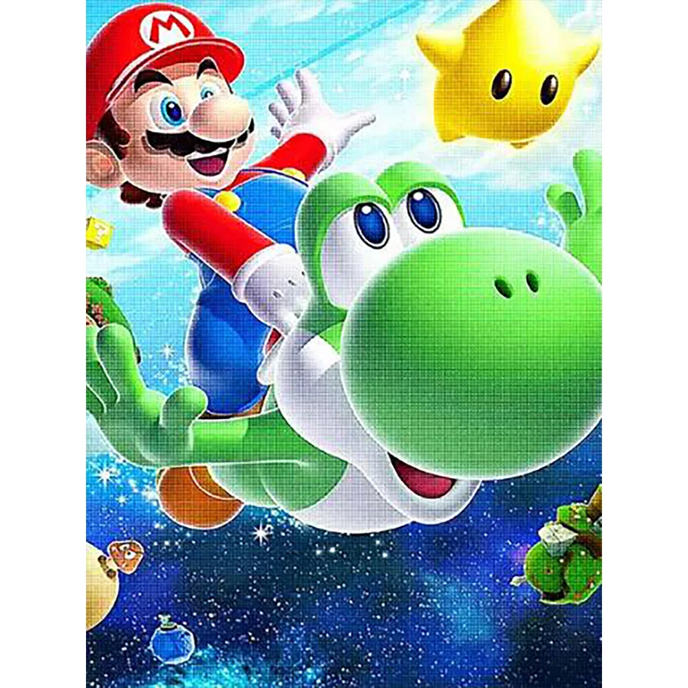 Мультфильм японское аниме алмазная живопись Супер Марио бриллиантовая вышивка